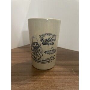 Echter Augsburger .2 L Beer Glass Mug Stein Germany St Nikolaus Gluhwein Muller
